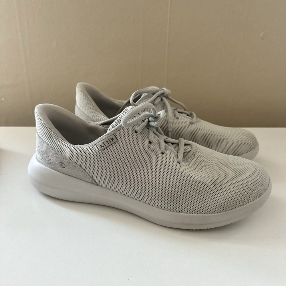 Kizik Madrid Eco Knit Sneakers Size 10.5M 12.5W Wide Gray Hands Free Slip On
